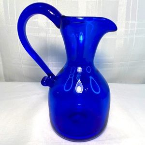 Cobalt Heart Shaped Lip Pitcher Jamestown VA Never Used